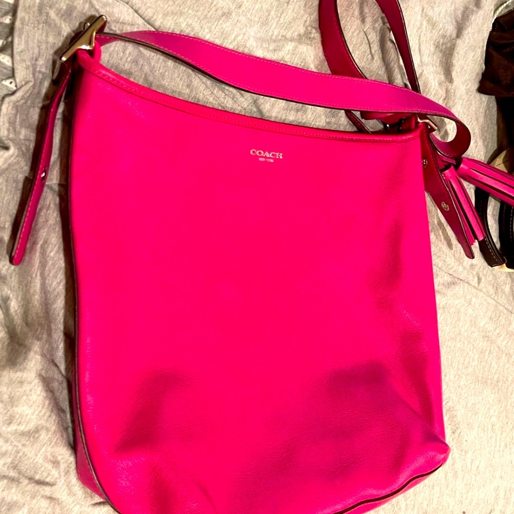 Hot pink Coach handbag